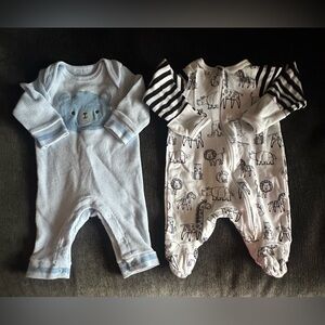 Blue and White Animal Print Kids One Pieces